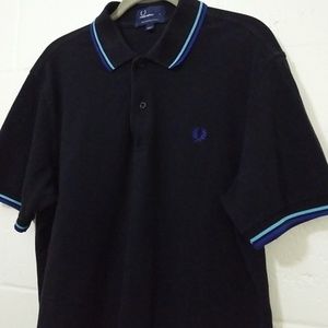 FRED PERRY PIQUE COTTON POLO SHIRT TWIN TIPPED L